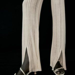 ZARA Ribbed Knit Pants - Ecru S